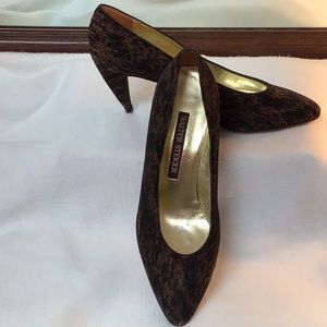 Walter Steiger Black and Brown Suede dress pumps